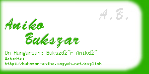 aniko bukszar business card